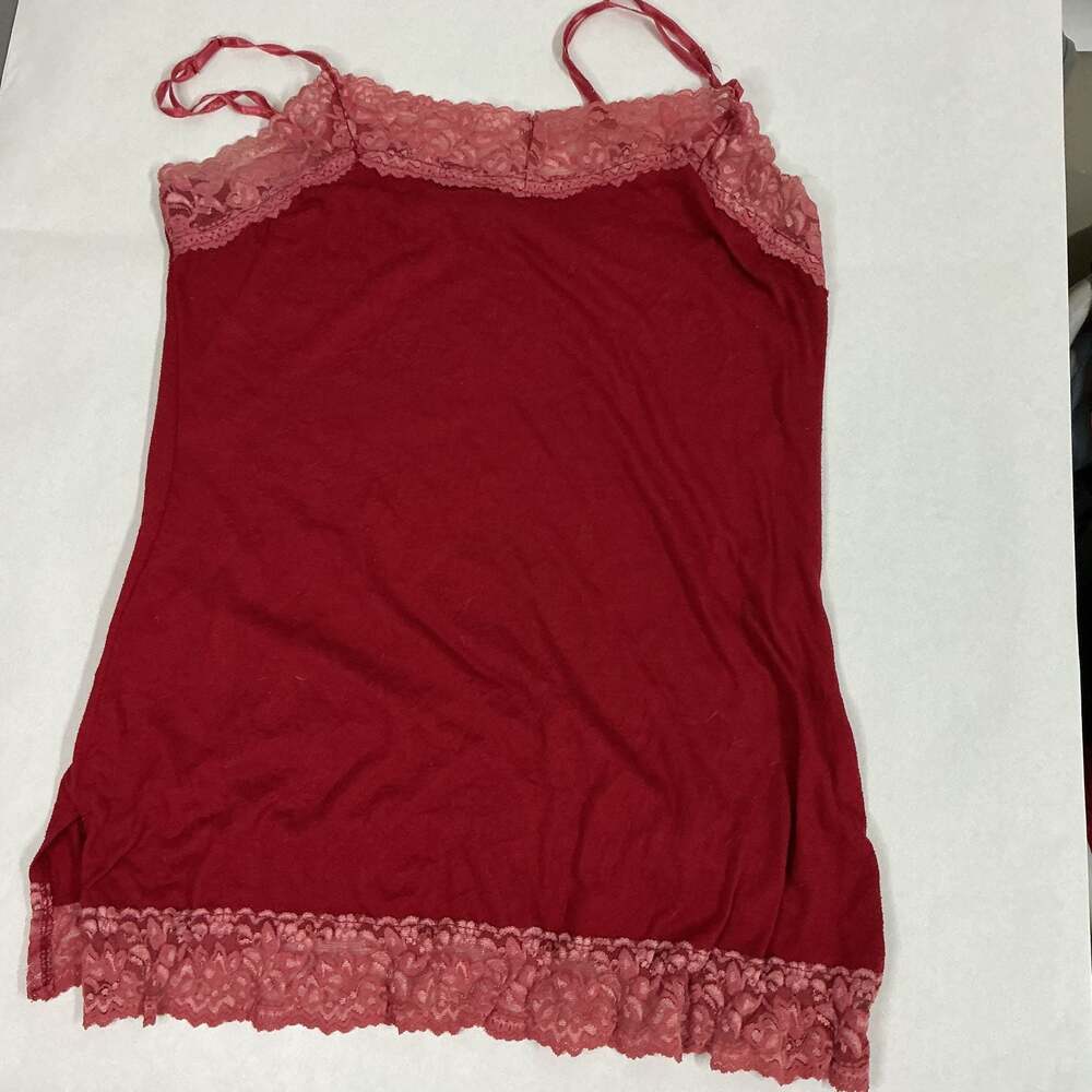 Vintage Vanity red/maroon camisole with lace trim